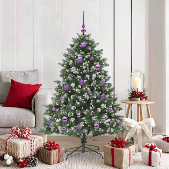 Berkfield Home Artificial Christmas Tree with Stand Green 105 x 105 x 150 cm - image 1