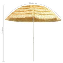 Berkfield Home Harmful Beach Umbrella Natural 300 cm Hawaii Style - thumbnail 5