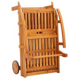 Berkfield Home Sun Loungers 2 pcs Solid Acacia Wood in Brown - thumbnail 6