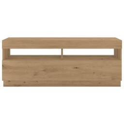 Berkfield Home TV Cabinet with LED Lights Artisan Oak 300x35x40 cm Engineered Wood in Brown - Size: 300 x 35 x 40 cm - thumbnail 7