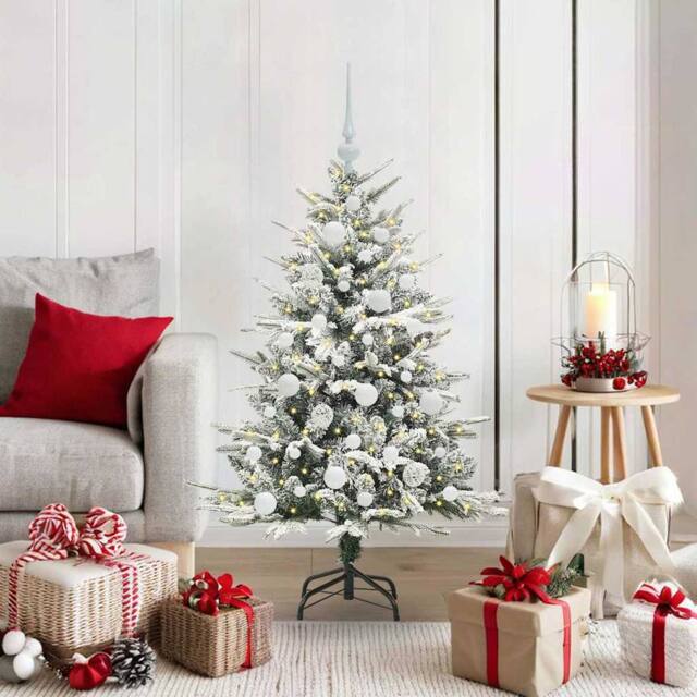 Berkfield Home Artificial Pre-lit Christmas Tree with Ball Set Green 120 cm - image 1