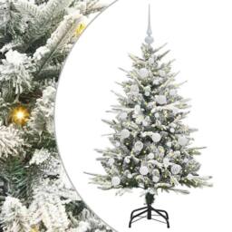 Berkfield Home Artificial Pre-lit Christmas Tree with Ball Set Green 120 cm - thumbnail 2