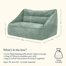 icon Cecilia Bean Bag Sofa Grey Giant Chenille Bean Bag Chair in Green - Size: 2XL - thumbnail 6