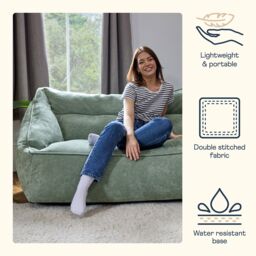 icon Cecilia Bean Bag Sofa Grey Giant Chenille Bean Bag Chair in Green - Size: 2XL - thumbnail 5