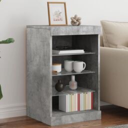Berkfield Home Sideboard with LED Lights Concrete Grey 41x37x67 cm - Size: 41 x 37 x 67 cm - thumbnail 1