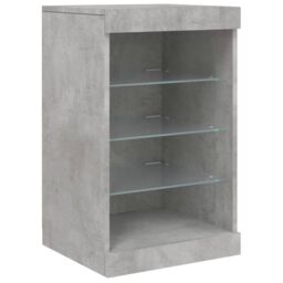 Berkfield Home Sideboard with LED Lights Concrete Grey 41x37x67 cm - Size: 41 x 37 x 67 cm - thumbnail 3