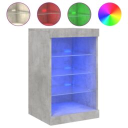 Berkfield Home Sideboard with LED Lights Concrete Grey 41x37x67 cm - Size: 41 x 37 x 67 cm - thumbnail 2