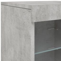 Berkfield Home Sideboard with LED Lights Concrete Grey 41x37x67 cm - Size: 41 x 37 x 67 cm - thumbnail 9