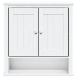 Berkfield Home Bathroom Wall Cabinet BERG White 69.5x27x71.5 cm Solid Wood - thumbnail 3