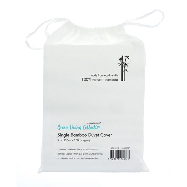 Home & Living Bamboo Duvet Cover in White - Size: Double - image 1