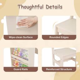 Costway Kids Art Table & Chair Set Toddler Painting Study Desk Activity Center in Natural - thumbnail 9