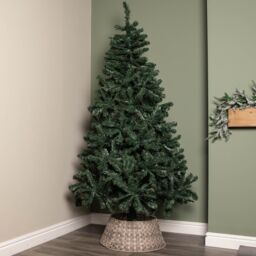 Samuel Alexander 40/58cm Medium KD Plastic Wicker Rattan Woven Christmas Tree Skirt in Grey - thumbnail 2