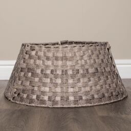 Samuel Alexander 40/58cm Medium KD Plastic Wicker Rattan Woven Christmas Tree Skirt in Grey - thumbnail 6