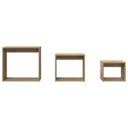 Berkfield Home Nesting Tables 3 pcs Artisan Oak Engineered Wood in Brown - thumbnail 4