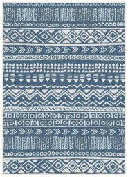 THE RUGS Reversible Outdoor Rugs in Aztec Design Duo Weave Collection in Blue - Size: 120 cm x 170 cm - thumbnail 5