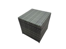 Fimous Rattan Garden Furniture Set 9-seater with 2 Side Table 3 Footstools in Dark Grey - thumbnail 5