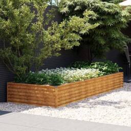 Berkfield Home Garden Raised Bed 291x100x36 cm Corten Steel in Brown - Size: 291 x 100 x 36 cm - thumbnail 2