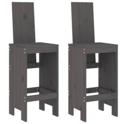 Berkfield Home Beautiful 3 Piece Garden Bar Set Grey Solid Wood Pine