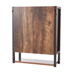H&O Direct Wall-Mounted 3-Tier Mirror Cabinet with Metal Frame in Brown - thumbnail 5