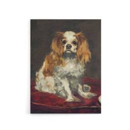 "Artery8 A King Charles Spaniel Dog Manet Vintage Canvas Wall Art in Brown - Size: W18"" x H24""" - thumbnail 1