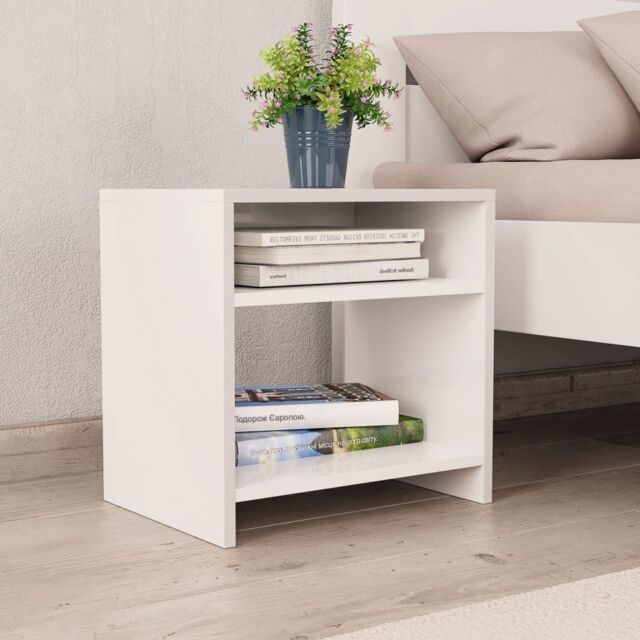 Berkfield Home Bedside Cabinet White 40x30x40 cm Engineered Wood - Size: 40 x 30 x 40 cm - image 1