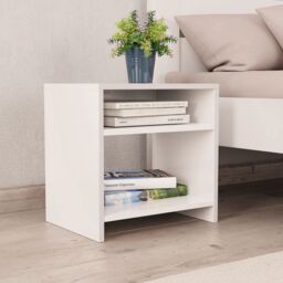 Berkfield Home Bedside Cabinet White 40x30x40 cm Engineered Wood - Size: 40 x 30 x 40 cm - thumbnail 1