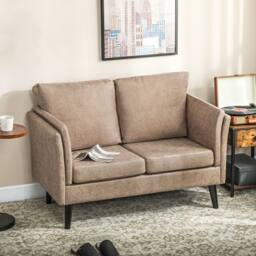 STILVORA 2 Seater Sofa with Rubber Wood Legs in Brown - thumbnail 3
