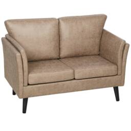 STILVORA 2 Seater Sofa with Rubber Wood Legs in Brown - thumbnail 5