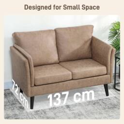 STILVORA 2 Seater Sofa with Rubber Wood Legs in Brown - thumbnail 9