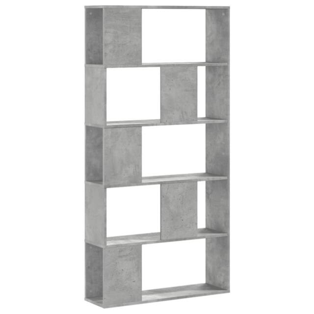 Berkfield Home Bookcase 5-Tier Concrete Grey 80.5x23.5x162.5 cm Engineered Wood - image 1
