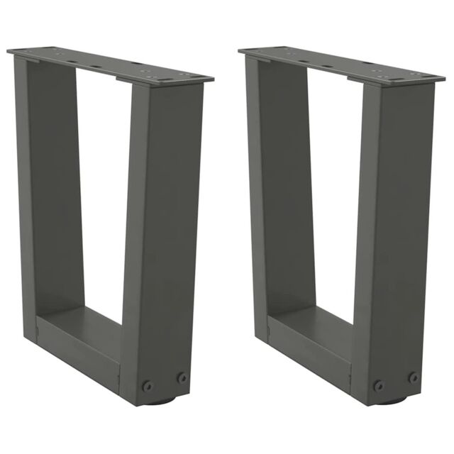 Berkfield Home Dining Table Legs V-Shape 2 pcs Anthracite 30x(30-31.3) cm Steel in Black - image 1
