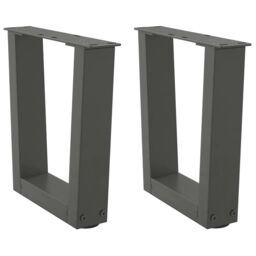 Berkfield Home Dining Table Legs V-Shape 2 pcs Anthracite 30x(30-31.3) cm Steel in Black