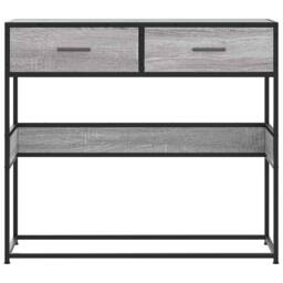 Berkfield Home Classic Console Table Grey Sonoma 90x35x80 cm Engineered Wood - Size: 90 x 35 x 80 cm - thumbnail 4