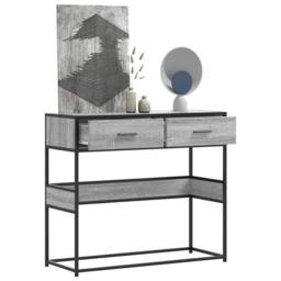 Berkfield Home Classic Console Table Grey Sonoma 90x35x80 cm Engineered Wood - Size: 90 x 35 x 80 cm - thumbnail 2
