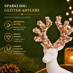 Shatchi 20cm Velvet Deer Christmas Reindeer Figurine in White - Size: 20 cm - thumbnail 5