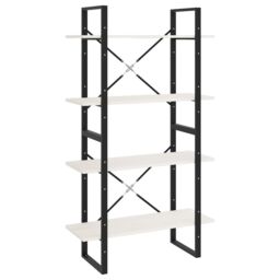 Berkfield Home 4-Tier Book Cabinet White 80x30x140 cm Solid Pine Wood - Size: 80 x 30 x 140 cm - thumbnail 2