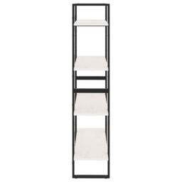 Berkfield Home 4-Tier Book Cabinet White 80x30x140 cm Solid Pine Wood - Size: 80 x 30 x 140 cm - thumbnail 6