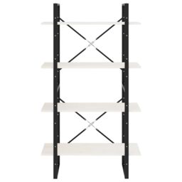 Berkfield Home 4-Tier Book Cabinet White 80x30x140 cm Solid Pine Wood - Size: 80 x 30 x 140 cm - thumbnail 5