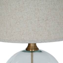 Lemon Pavilion Furniture and Decor Lunel Orb Table Lamp with Edged Linen Shade - L48 x W48 x H79 cm Brass in Gold - thumbnail 4
