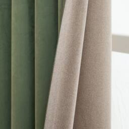 Furn Verso Suede-Look 100% Blackout Eyelet Curtain Pair in Green - Size: 229 cm width x 229 cm drop - thumbnail 3