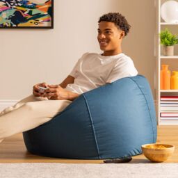 icon Classic Indoor Outdoor Bean Bag Yellow Bean Bag Chair in Teal - thumbnail 5