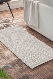 Bianca 'Aspen Bobble' Bath Runner in White - thumbnail 1