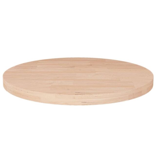 Berkfield Home Round Table Top √ò50x2, 5 cm Untreated Solid Wood Oak in Brown - image 1