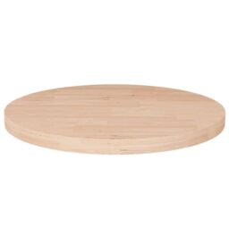 Berkfield Home Round Table Top √ò50x2, 5 cm Untreated Solid Wood Oak in Brown - thumbnail 1