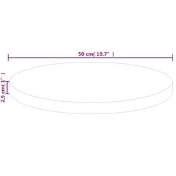 Berkfield Home Round Table Top √ò50x2, 5 cm Untreated Solid Wood Oak in Brown - thumbnail 4