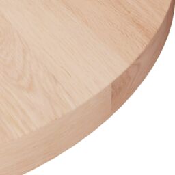 Berkfield Home Round Table Top √ò50x2, 5 cm Untreated Solid Wood Oak in Brown - thumbnail 3