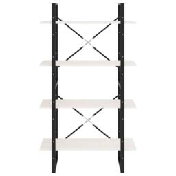 Berkfield Home Decorative 4-Tier Book Cabinet White 80x30x140 cm Solid Pine Wood - Size: 80 x 30 x 140 cm - thumbnail 5