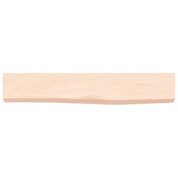 Berkfield Home Wall Shelf 60x10x4 cm Untreated Solid Wood Oak in Brown - Size: 60 x 10 x 4 cm - thumbnail 2