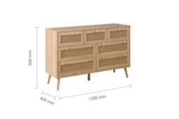 Birlea Croxley Chest of 7 Drawers Rattan Croxley Mid Century Modern in Natural - thumbnail 6
