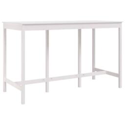 Berkfield Home Beautiful Bar Table White 180x80x110 cm Solid Wood Pine - Size: 180 x 80 x 110 cm - thumbnail 3